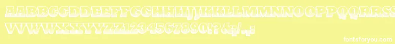 PrintOldyz Font – White Fonts on Yellow Background