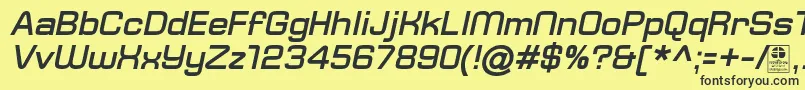TypoSquareBoldItalicDemo Font – Black Fonts on Yellow Background