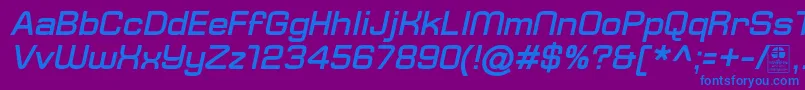 TypoSquareBoldItalicDemo Font – Blue Fonts on Purple Background