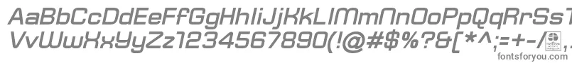 TypoSquareBoldItalicDemo-fontti – harmaat kirjasimet valkoisella taustalla