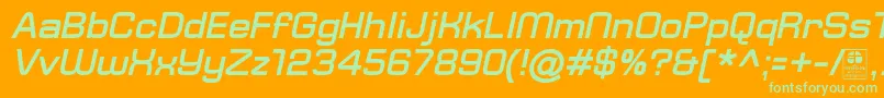 TypoSquareBoldItalicDemo Font – Green Fonts on Orange Background