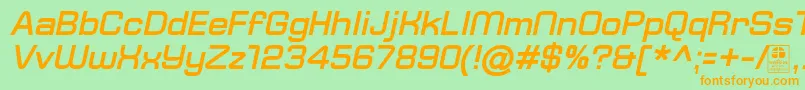 TypoSquareBoldItalicDemo Font – Orange Fonts on Green Background