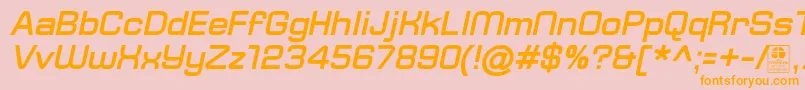TypoSquareBoldItalicDemo Font – Orange Fonts on Pink Background
