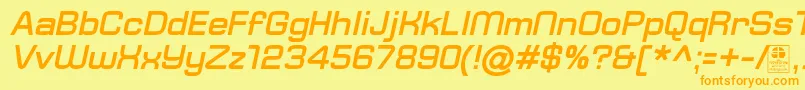 TypoSquareBoldItalicDemo Font – Orange Fonts on Yellow Background