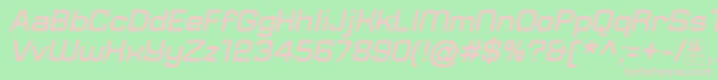 TypoSquareBoldItalicDemo Font – Pink Fonts on Green Background