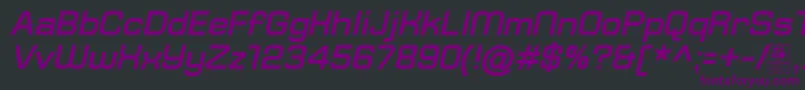 TypoSquareBoldItalicDemo Font – Purple Fonts on Black Background