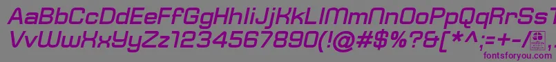 TypoSquareBoldItalicDemo Font – Purple Fonts on Gray Background