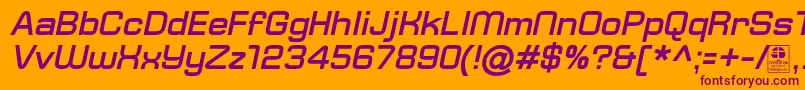 TypoSquareBoldItalicDemo Font – Purple Fonts on Orange Background