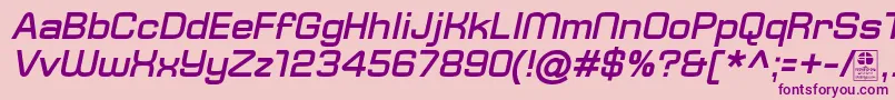 TypoSquareBoldItalicDemo Font – Purple Fonts on Pink Background