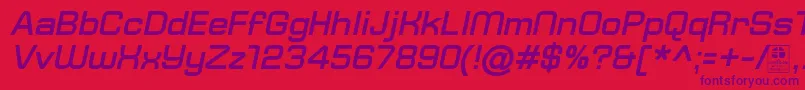 TypoSquareBoldItalicDemo Font – Purple Fonts on Red Background