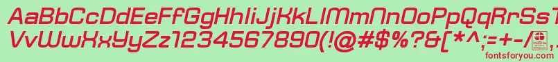 TypoSquareBoldItalicDemo-Schriftart – Rote Schriften auf grünem Hintergrund