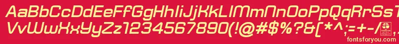 TypoSquareBoldItalicDemo Font – Yellow Fonts on Red Background