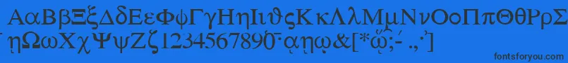 SgreekMedium Font – Black Fonts on Blue Background