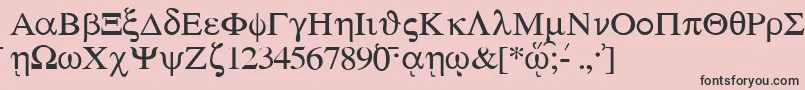 Więcej informacji o czcionce SgreekMedium Czcionka SgreekMedium – czarne czcionki na różowym tle
