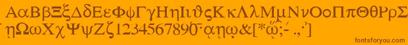 SgreekMedium Font – Brown Fonts on Orange Background