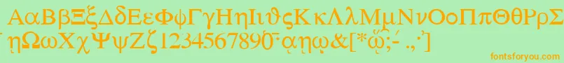 SgreekMedium Font – Orange Fonts on Green Background