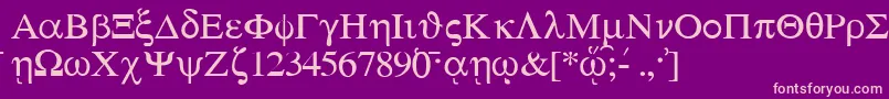 SgreekMedium Font – Pink Fonts on Purple Background