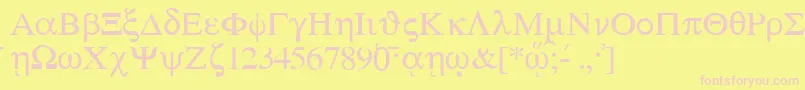 SgreekMedium Font – Pink Fonts on Yellow Background