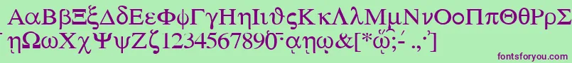 SgreekMedium Font – Purple Fonts on Green Background