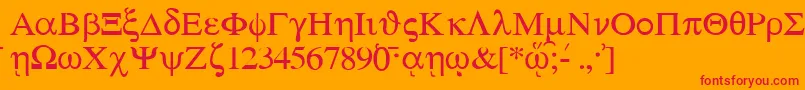 SgreekMedium Font – Red Fonts on Orange Background