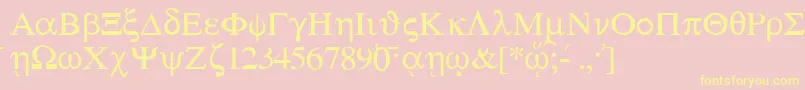 SgreekMedium Font – Yellow Fonts on Pink Background