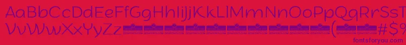 Czcionka ArturoExtralightTrial – fioletowe czcionki na czerwonym tle