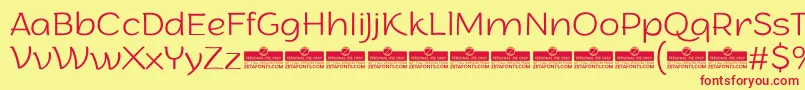 ArturoExtralightTrial Font – Red Fonts on Yellow Background