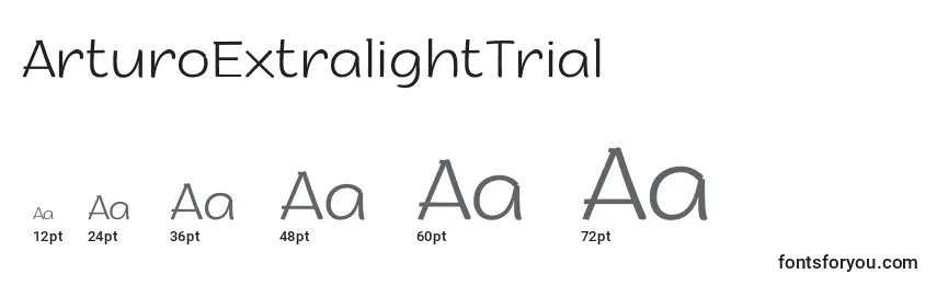 ArturoExtralightTrial Font Sizes