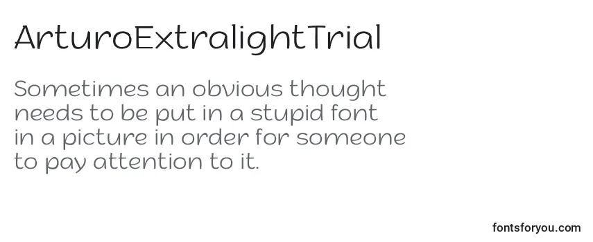 ArturoExtralightTrial Font