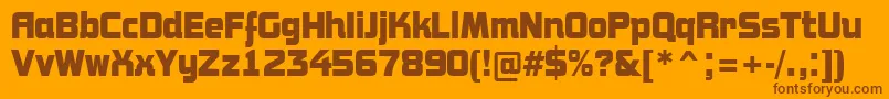 AConceptonrBold-Schriftart – Braune Schriften auf orangefarbenem Hintergrund