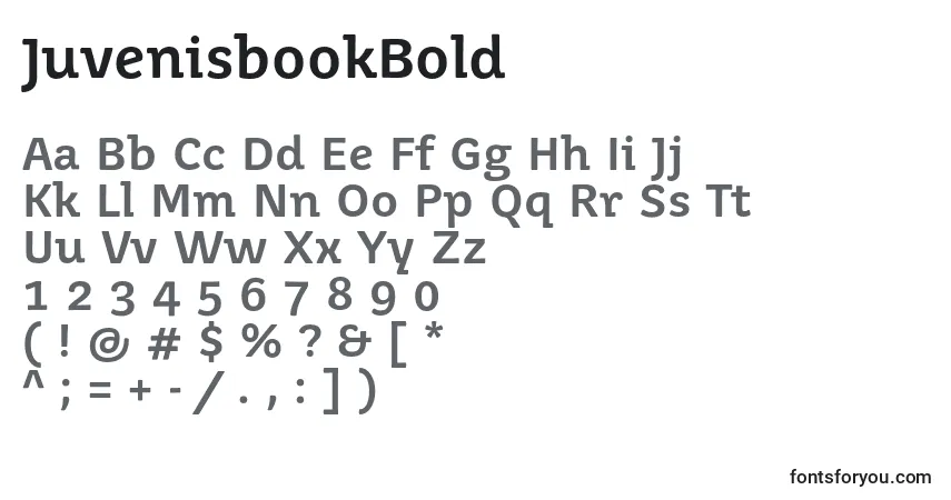 Czcionka JuvenisbookBold – alfabet, cyfry, specjalne znaki