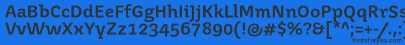 JuvenisbookBold-fontti – mustat fontit sinisellä taustalla
