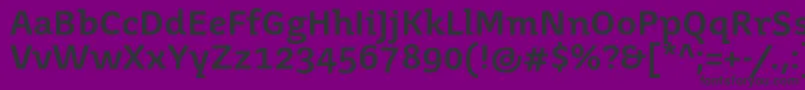 Czcionka JuvenisbookBold – czarne czcionki na fioletowym tle