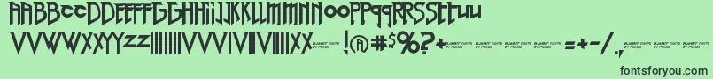 RedRightHand-fontti – mustat fontit vihreällä taustalla