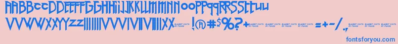 フォントRedRightHand – ピンクの背景に青い文字