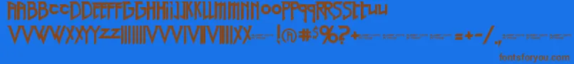 RedRightHand-fontti – ruskeat fontit sinisellä taustalla