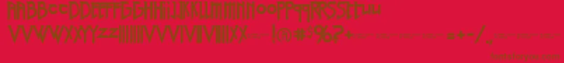 フォントRedRightHand – 赤い背景に茶色の文字