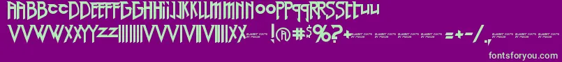 RedRightHand-fontti – vihreät fontit violetilla taustalla