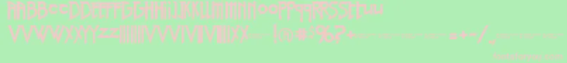 RedRightHand-fontti – vaaleanpunaiset fontit vihreällä taustalla