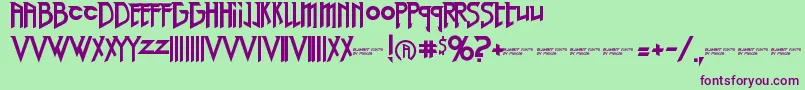 RedRightHand Font – Purple Fonts on Green Background