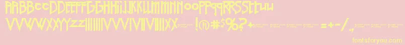 RedRightHand Font – Yellow Fonts on Pink Background