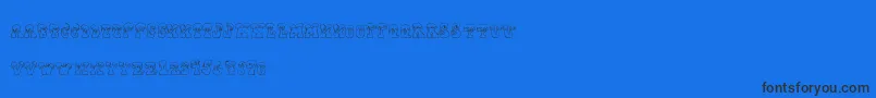 Frostyholiday-Schriftart – Schwarze Schriften auf blauem Hintergrund