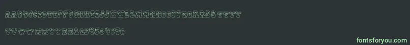 Frostyholiday-fontti – vihreät fontit mustalla taustalla