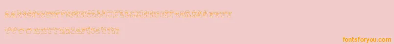 Frostyholiday-Schriftart – Orangefarbene Schriften auf rosa Hintergrund