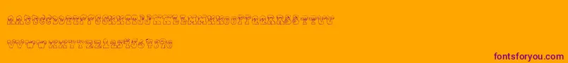 Czcionka Frostyholiday – fioletowe czcionki na pomarańczowym tle