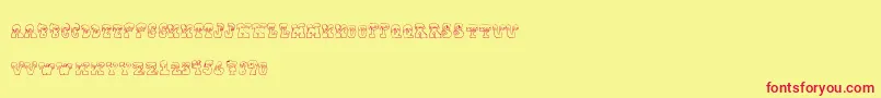 フォントFrostyholiday – 赤い文字の黄色い背景