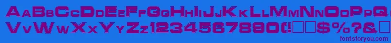 NatalieRegular-Schriftart – Violette Schriften auf blauem Hintergrund