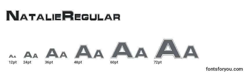 Tamaños de fuente NatalieRegular