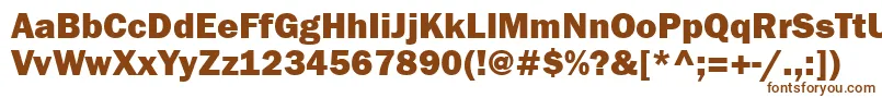 Шрифт Franklingothheavyatt – коричневые шрифты на белом фоне