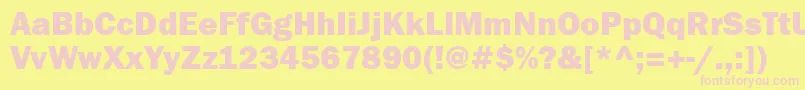 Franklingothheavyatt-fontti – vaaleanpunaiset fontit keltaisella taustalla
